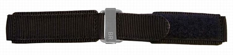 Bell & Ross 24mm Black Canvas Strap 24-6-BLKC-SV