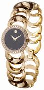 Movado Rondiro Gold and Diamonds Black Dial Women's Watch 0605529