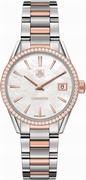 Tag Heuer Carrera Solid Rose Gold & Stainless Diamond Women's Watch WAR1353.BD0779